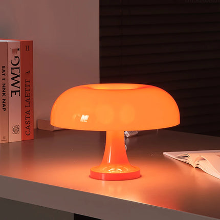 Classic Mushroom Table Lamp Modern Bauhaus Art Table Lamp Bedroom Bedside Lamp Danish Designer Orange Decorative Table Lamp by zapcart