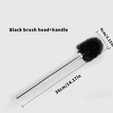 1/2pcs Japanese Minimalist Toilet Brush with Stainless Steel Handle Premium Brush Head for Bathroom Cleaning by zapcart