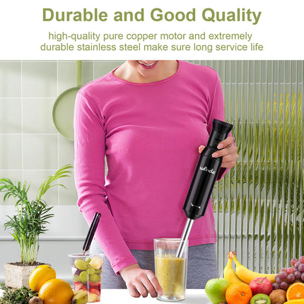 Wancle 600W Electric Hand Immersion Blender Multifunctional Kitchen Mixer For Baby Food Vegetable Meat Grinder Turbo Function by zapcart
