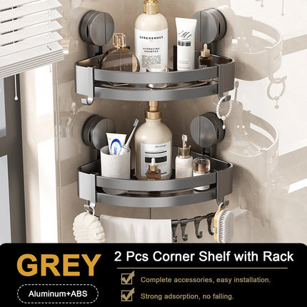 Bathroom Shelf for Shower Wall Mounted Shampoo Bottle Orangizer Shower Corner Rack Storage Punch-free Bathroom Accessories by zapcart