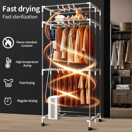 Portable Electric Clothes Dryer, 1600W Heated Clothes Airer,Travel Heated Clothes Dryer with Timer,Electric Clothes Dryer by zapcart