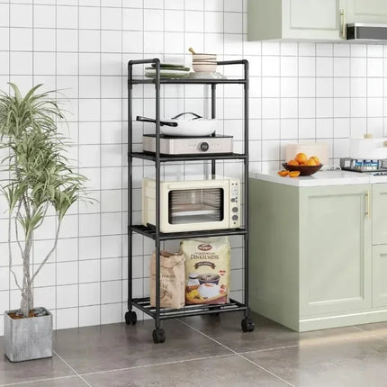 Kitchen multi-layer floor storage rack, household removable storage rack integrated wall rack by zapcart