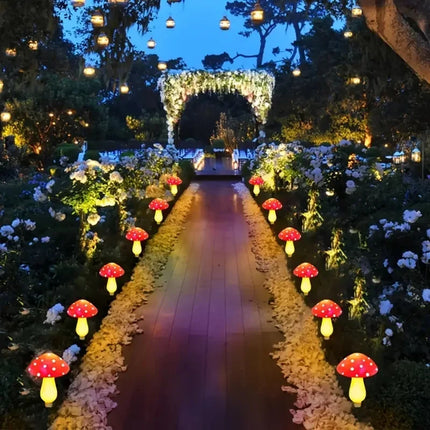 Solar Crack Mushroom Garden Lights Outdoor Pathway Lights Made of Durable ABS for Yards Weddings Christmas Lawn Decorations by zapcart