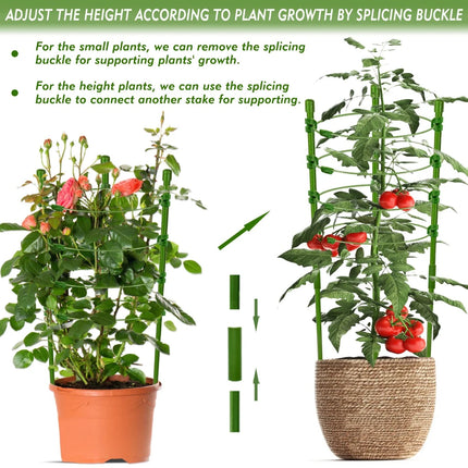 90cm Adjustable Tomato Cage 36 inches Plant Support Cages Cucumber Trellis for Climbing Plants 4 Adjustable Rings and Plant Clip by zapcart