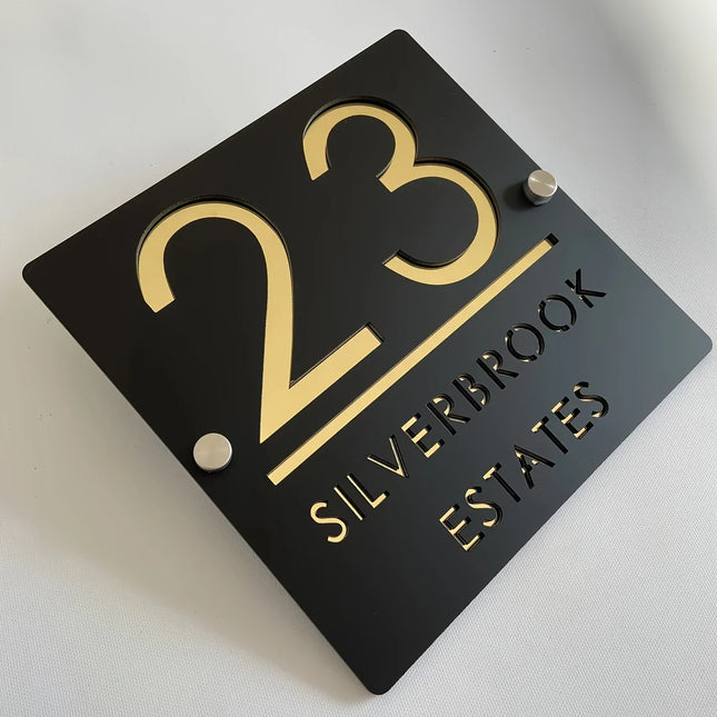 Personalized House Sign With Nails Custom Door Sign Outdoor 3D Cut Acrylic House Number Outdoor Family Door Name Sign street by zapcart