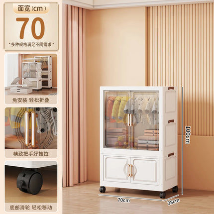 Children's Wardrobe Storage Cabinet Living Room Foldableable Bedroom Container Bins Large Capacity Baby Wardrobe Multi-Function by zapcart