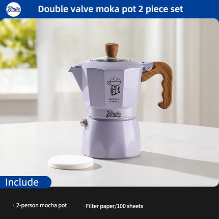 Bincoo Dual Valve Moka Pot Set with Heater, Espresso Coffee Maker, Portable Home Machine, Outdoor Use by zapcart