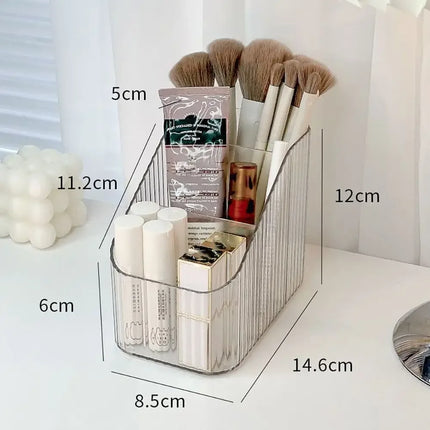 High Quality Plastic Makeup Organizer Transparent Lightweight Versatile Storage Box 3/4-Slot Washable Vanity Case by zapcart