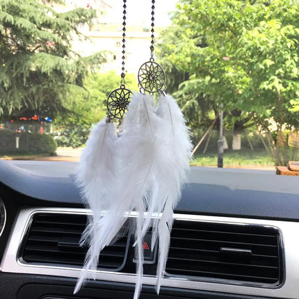 Mini Dream Catcher Car Mirror Hanger Calming Wind Chimes by zapcart