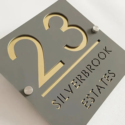 Personalized House Sign With Nails Custom Door Sign Outdoor 3D Cut Acrylic House Number Outdoor Family Door Name Sign street by zapcart