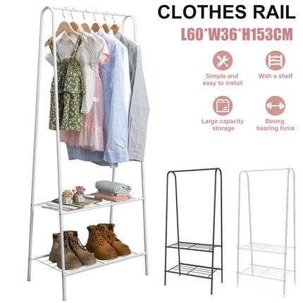 Carbon Steel Heavy Duty Clothes Rail, Multi-Functional Metal Garment Rack, Freestanding H type Storage Organizer, 60*36*153cm by zapcart