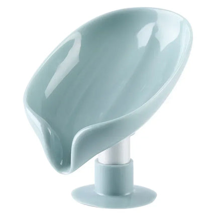 otus leaf Shape Soap Box Bathroom Accessories Tray Creative Sucker Water-free Storage Box by zapcart
