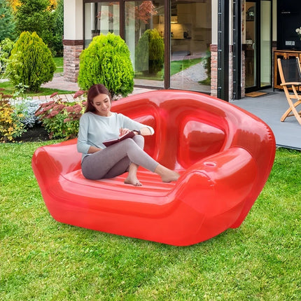 Outdoor Camping Transparent PVC Inflatable Sofa, Double Sofa Chair, Living Room Leisure Backrest Sofa Garden Inflatable Chair by zapcart