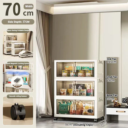 Foldable Multi-Layer Plastic Baby Wardrobe No-Install Clothing Storage Cabinet for Home Living Room Bedroom Portable Storage Box by zapcart