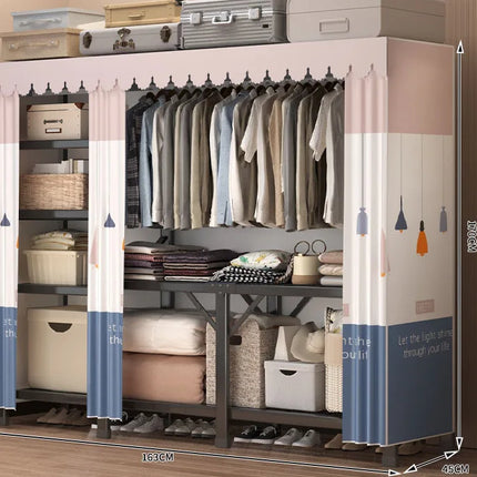 Personal Simple Folding Wardrobe for Small Apartments Rent House Bedroom Clothing Foldable Storage Rack Compact Organizer by zapcart