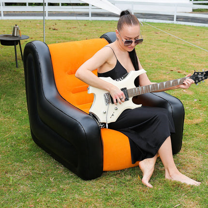 1PC Inflatable Sofa, Outdoor Air Couch for Camping, Double Size Inflatable Lounger, Air Mattress, Portable Sofa, Leisure Chair by zapcart