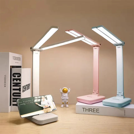 LED Desk Lamp 3 Levels Dimmable Touch Night Light USB Rechargeable Eye Protection Foldable Table Lamp For Bedroom Bedside Desk by zapcart