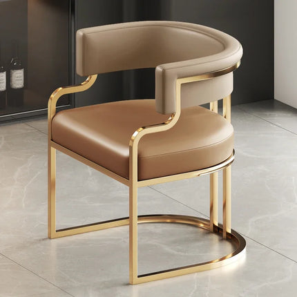 Designer Dining Chairs Beige Gold Legs Waiting Fashion Sofa Chairs Luxury Adults Floor Protector Sillas Indoor Supplies by zapcart