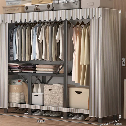 Personal Simple Folding Wardrobe for Small Apartments Rent House Bedroom Clothing Foldable Storage Rack Compact Organizer by zapcart