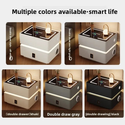 Floating LED Bedside Table Smart Nightstand with Wireless Charging Luxury Modern 2-Tier Storage Drawer Compact Bedroom Furniture by zapcart
