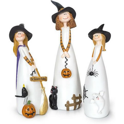 Hign-concerned Halloween Witch Figurines Resin Cute Decor by zapcart