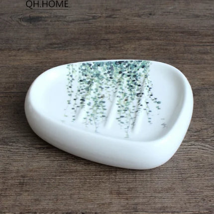Green Nordic Ceramic Bathroom Set - Soap Dispenser, Toothbrush Holder, Tumbler & Soap Dish for Stylish Bathroom Organization by zapcart