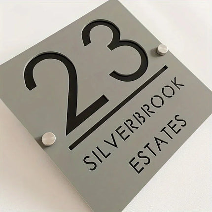 Personalized House Sign With Nails Custom Door Sign Outdoor 3D Cut Acrylic House Number Outdoor Family Door Name Sign street by zapcart