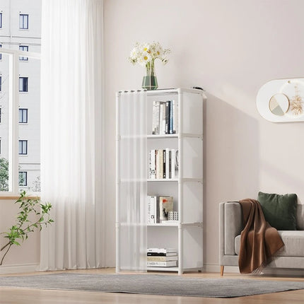 Simple Bookshelf Floor Standing Storage Rack Multi-layer Storage Cabinet Dust-proof Bookshelf Children's Clothing Storage Rack by zapcart