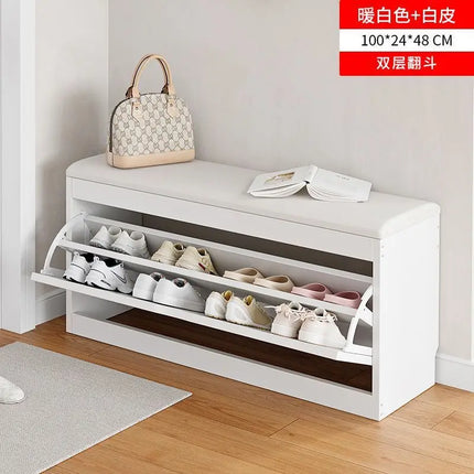 Tipping bucket shoe change stool household door shoe cabinet can sit integrated locker entry shoe stool simple shoe rack storage by zapcart