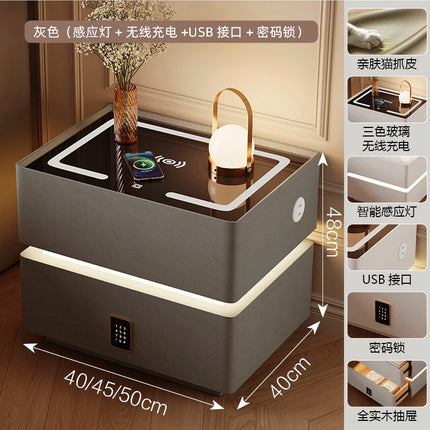 Floating LED Bedside Table Smart Nightstand with Wireless Charging Luxury Modern 2-Tier Storage Drawer Compact Bedroom Furniture by zapcart