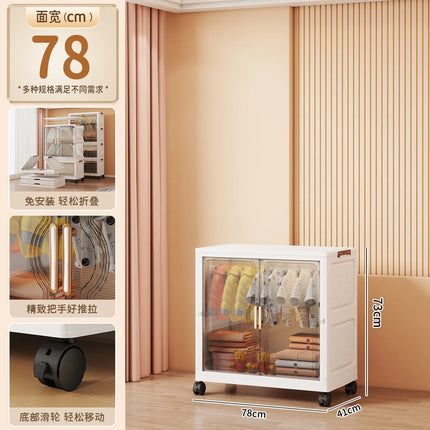 Children's Wardrobe Storage Cabinet Living Room Foldableable Bedroom Container Bins Large Capacity Baby Wardrobe Multi-Function by zapcart