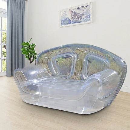 Outdoor Camping Transparent PVC Inflatable Sofa, Double Sofa Chair, Living Room Leisure Backrest Sofa Garden Inflatable Chair by zapcart