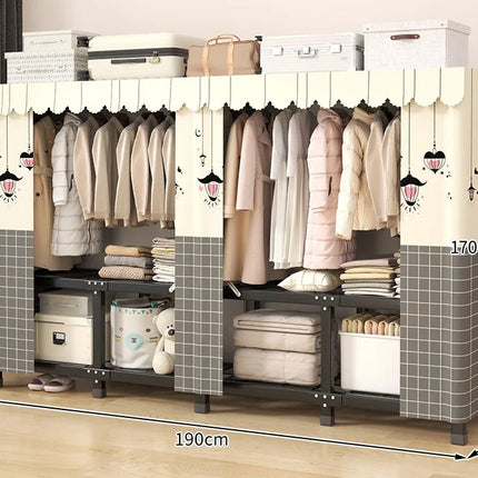 Personal Simple Folding Wardrobe for Small Apartments Rent House Bedroom Clothing Foldable Storage Rack Compact Organizer by zapcart