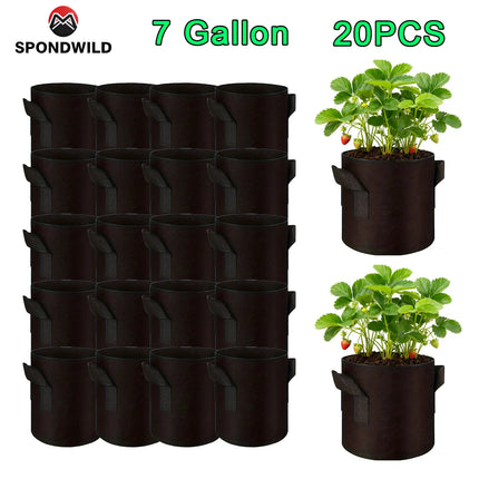 SPONDWILD 30 Pcs 15 Gallon Tomatoes / Potatoes Grow Bags Thickened Non-Woven Fabric Garden Greenhouse Pot Vegetable Growing Bags by zapcart