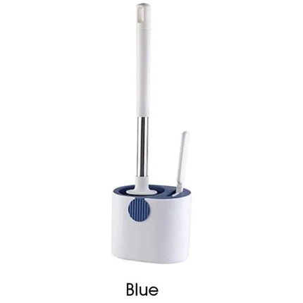 Toilet Brush Silicone Toilet Brush With Toilet Brush Holder Wall-mounted Long Hand Cleaning Brush WC Bathroom Accessories Set by zapcart