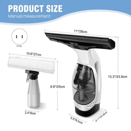 Rechargeable Cordless Window Vacuum Cleaner with Squeegee 150ml Water Tank for Glass Mirror Tile Cleaning Home Use Portable by zapcart