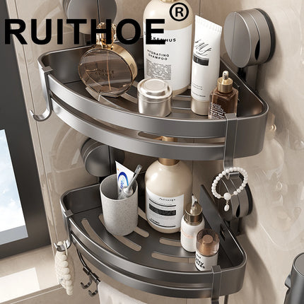 Bathroom Shelf for Shower Wall Mounted Shampoo Bottle Orangizer Shower Corner Rack Storage Punch-free Bathroom Accessories by zapcart