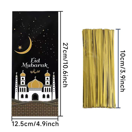 Eid Mubarak Gift Cookie Bags With Straps for Ramadan Decor by zapcart