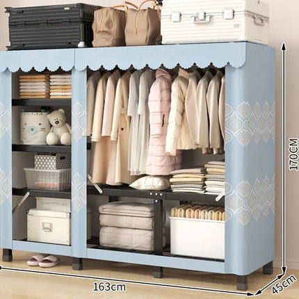 Personal Simple Folding Wardrobe for Small Apartments Rent House Bedroom Clothing Foldable Storage Rack Compact Organizer by zapcart