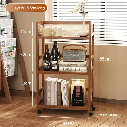 Movable side tables, sofa side tables, retro-style coffee tables, storage racks with wheels, handcarts, living room tea tables by zapcart