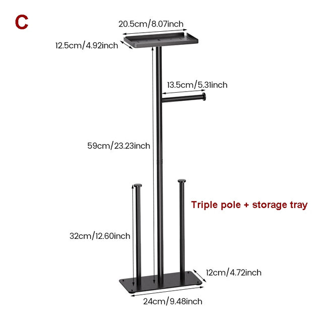 Toilet Tissue Roll Paper Holder Free Standing For Bathroom With storage Tray by zapcart
