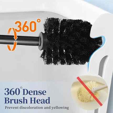 Toilet Brush and Holder Set Black Long Handle Toilet Bowl Cleaners Brush for Bathroom Storage and Organization by zapcart