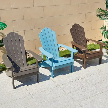 Modern Adirondack Folding Chair and Table Plastic Outdoor Fire Pit Chair Easy Maintenance Pool Chair Wood-Plastic Garden Chair by zapcart