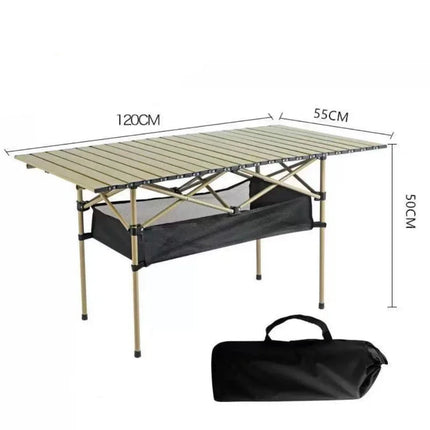 Outdoor Folding Long Table Portable Storage Universal Camping Space Saving Desk Easy To Install with Net Sturdy and Stable Table by zapcart