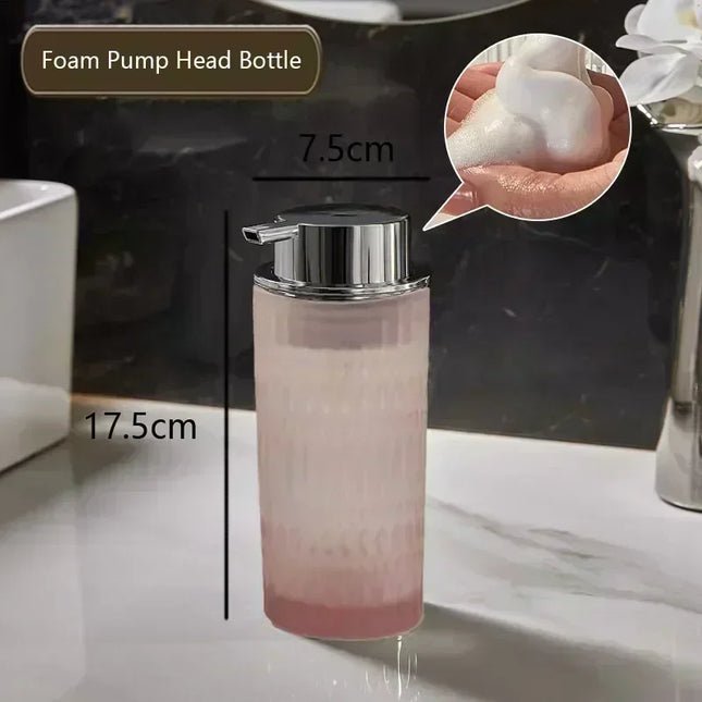 High End Glass Press Type Soap Bottle Home Decor Shampoo Foam Bottles Shower Gel Shampoo Dispenser Bottle Bathroom Accessories by zapcart