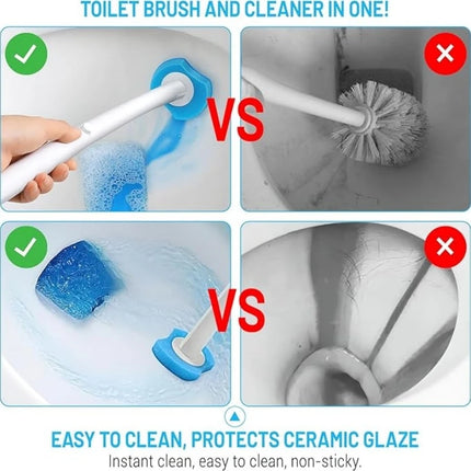 24PCS Disposable Toilet Bowl Refills Upgraded Toilet Bathroom Cleaning Sponges Pads Cleaner Heads Supplies Not Come With Holder by zapcart