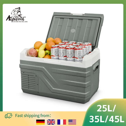Alpicool NL 25L 35L 45L Car Refrigerator 12V Compressor Fridge Freezer 12/24V DC 100-240V AC Portable Cooler for Camping Travel by zapcart
