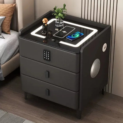 Smart Bedside Table with Combination Lock, Wireless Charging, and Multiple Functions Available; Suitable for Hotel Bedrooms. by zapcart