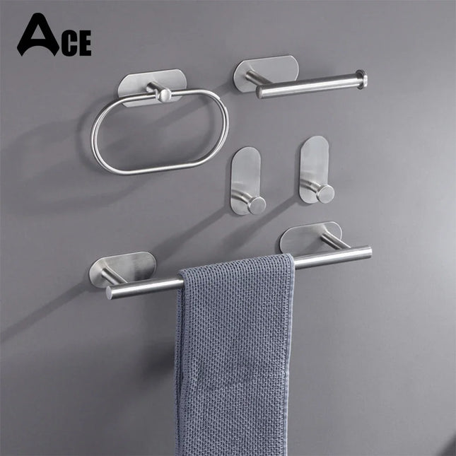 Bath Towel Bar 304 Stainless Steel Towel Rack Towel Ring Toilet Paper Holder Brushed Gold Bathroom Hardware Accessories Set by zapcart