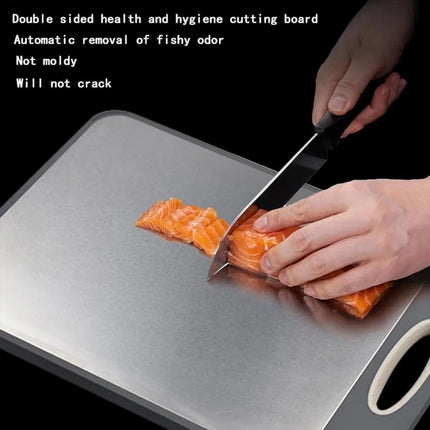 PLYS Double Sided Stainless Cutting Board for Meat Veggies by zapcart